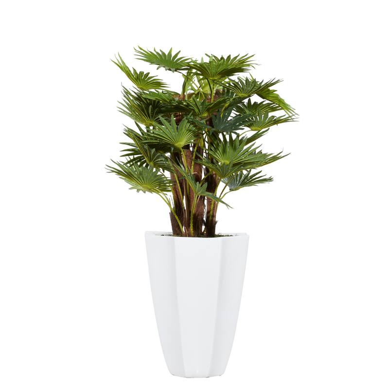 White Fiberglass Contemporary Artificial foliage - 35"L x 33"W x 54"H
