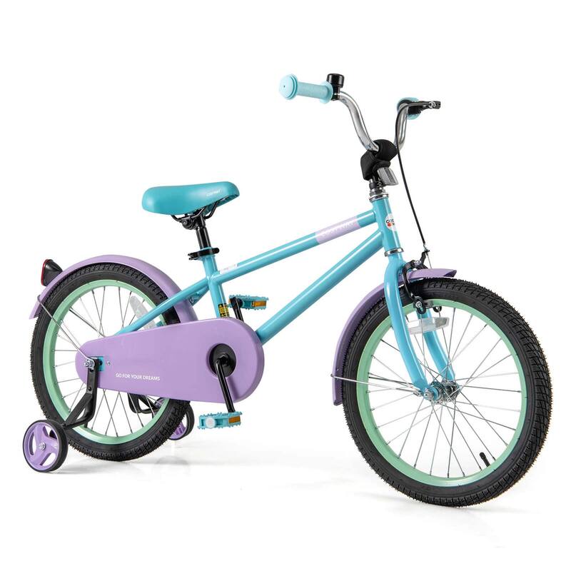 Costway 18" Kids Bike with Adjustable Saddle Handlebar Removable - See Details - Blue