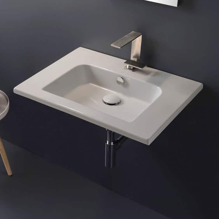 Nameeks Scarabeo 5210-One Hole Etra Sleek Rectangular Ceramic Wall - White