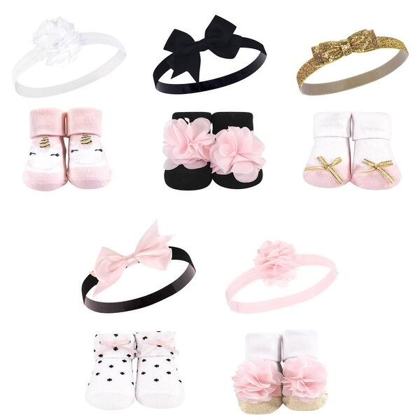 slide 1 of 1, Hudson Baby Girl Headband and Socks Giftset, Gold Unicorn, One Size - Gold Unicorn 10-Pack Gold Unicorn 10-Pack - One Size