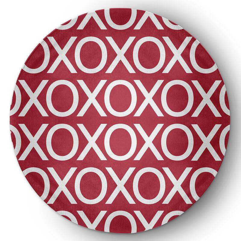 Hugs and Kisses Valentines Chenille Rug