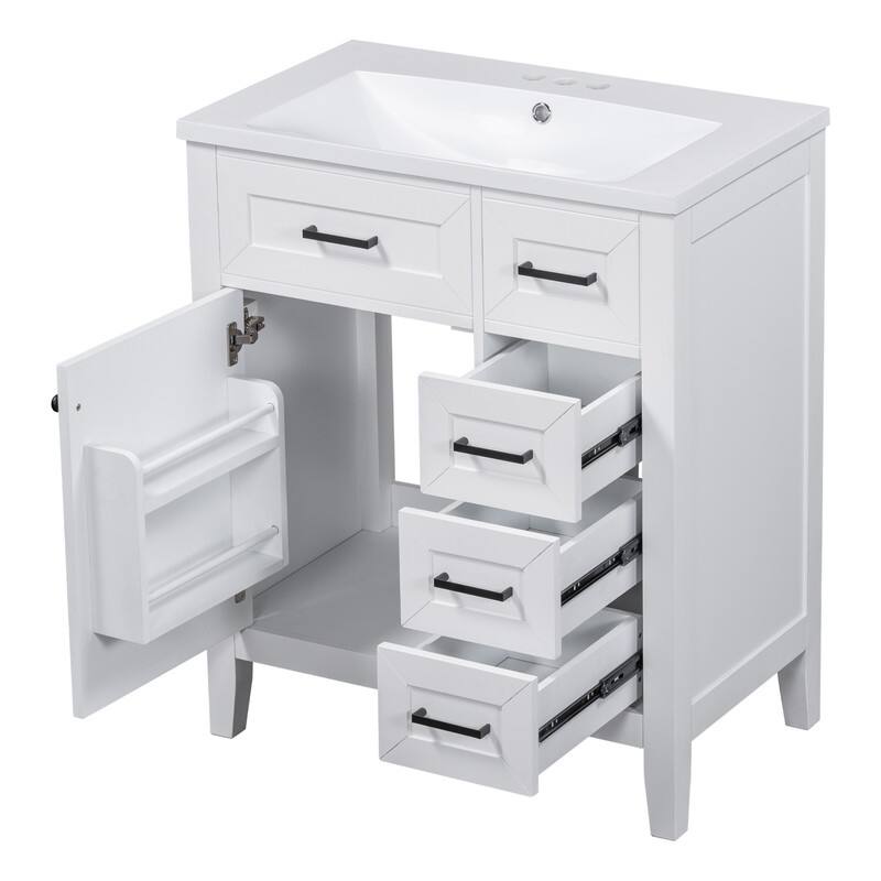 30" Bathroom Vanity with Sink, Bathroom Cabinet with Drawers