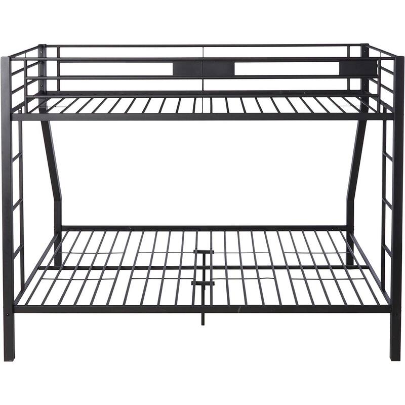 Metal Twin XL/Queen Bunk Bed, Black Sand