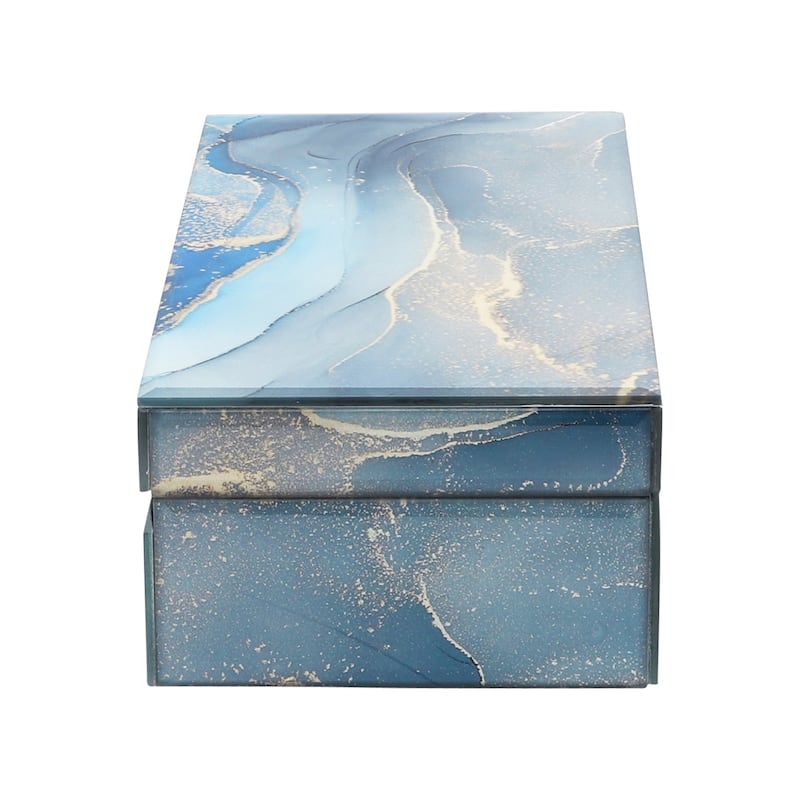 Modern Statement Decorative Box with Abstract Finish and Lid