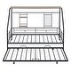preview thumbnail 14 of 19, Twin Size Metal House Bed with Trundle Black