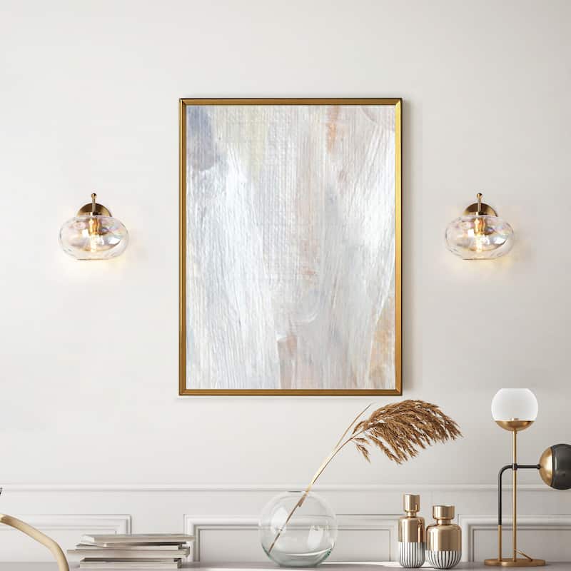Modern 1-Light Gold Wall Sconce Colorful Glass Bathroom Vanity Lights - D 8" x H 5.5"