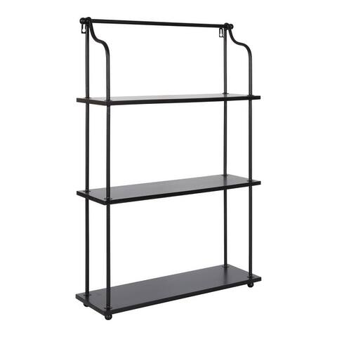 Kate and Laurel Walters Wood and Metal 3-tier Floating Shelf