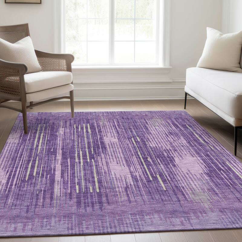 Premium Washable Super Soft Transitional Stripes Mayfield Rug