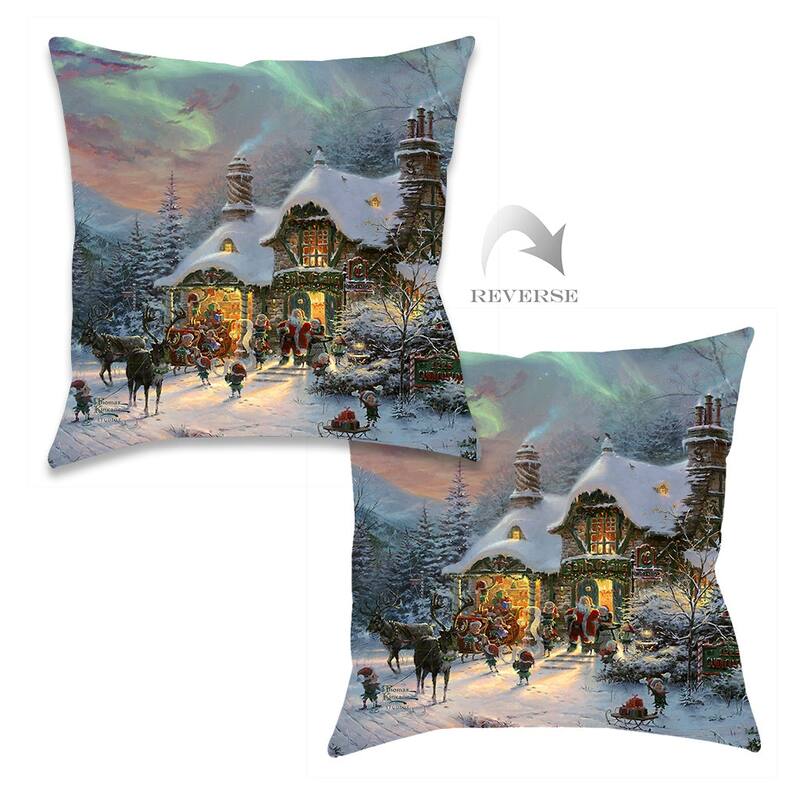 Thomas Kinkade Santa's Night Before Christmas Indoor Decorative Pillow by Laural Home
