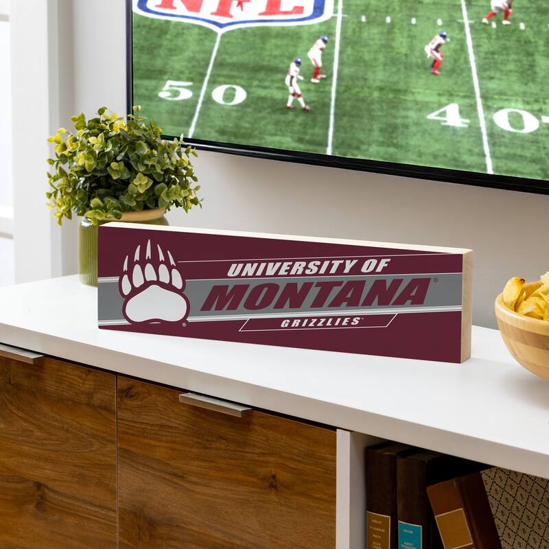 University of Montana Wooden Tabletop Mantel Shelf Sign - 5" x 18"