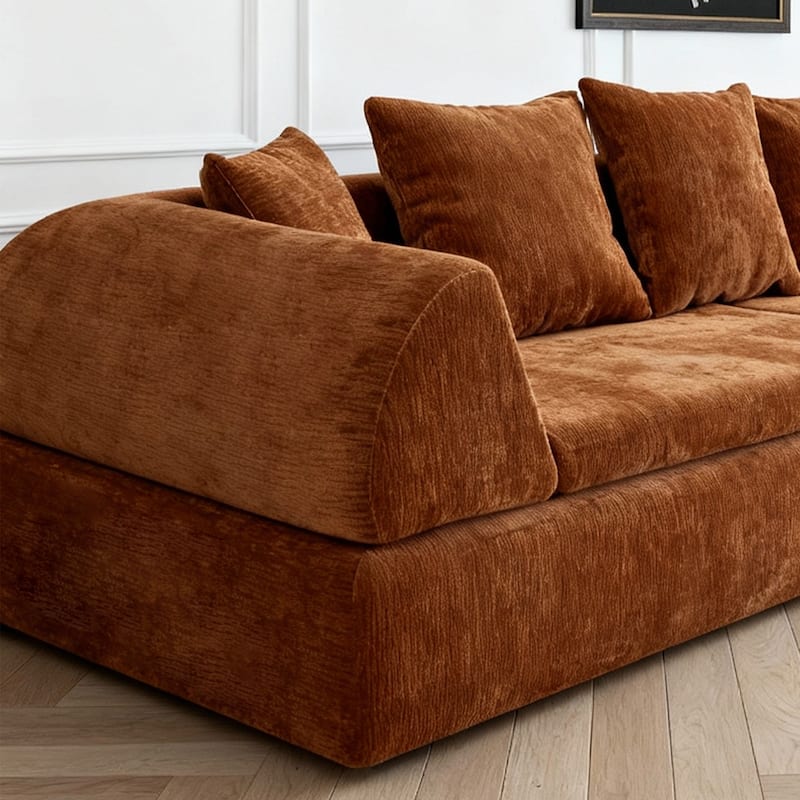 Cloud Modular Sectional Sofa, Boneless Sectional Couch with Ottoman, Modern Lounge Sofa