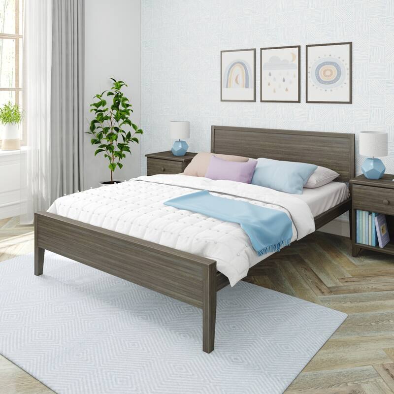 Max and Lily Queen-Size Bed with Panel Headboard - Clay