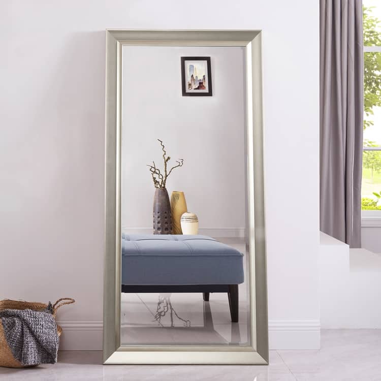 Framed Bevel Leaner Full Length Rectanglar Floor Mirror - Champagne