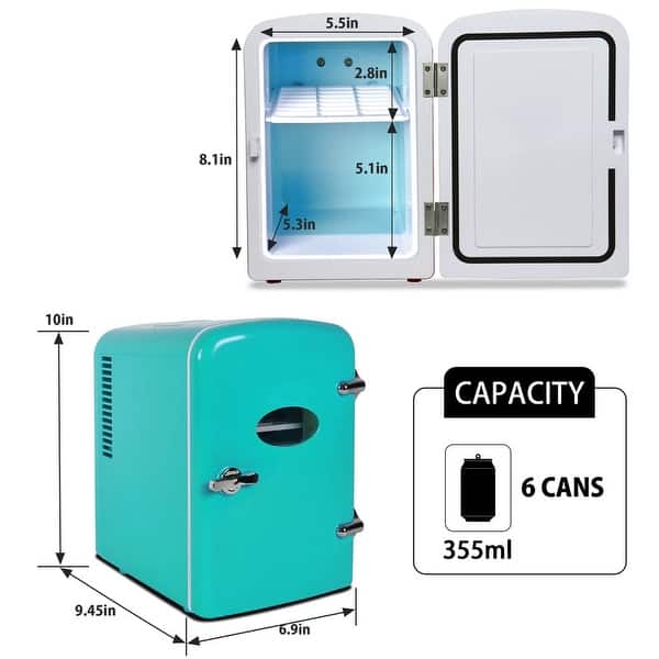 Mini Portable Fridge, 4L Compact Refrigerator Personal Cooler Bed
