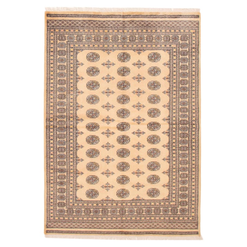 ECARPETGALLERY Hand-knotted Peshawar Bokhara Beige Wool Rug - 5'7 x 8'3 - 5'7 x 8'3 - Beige