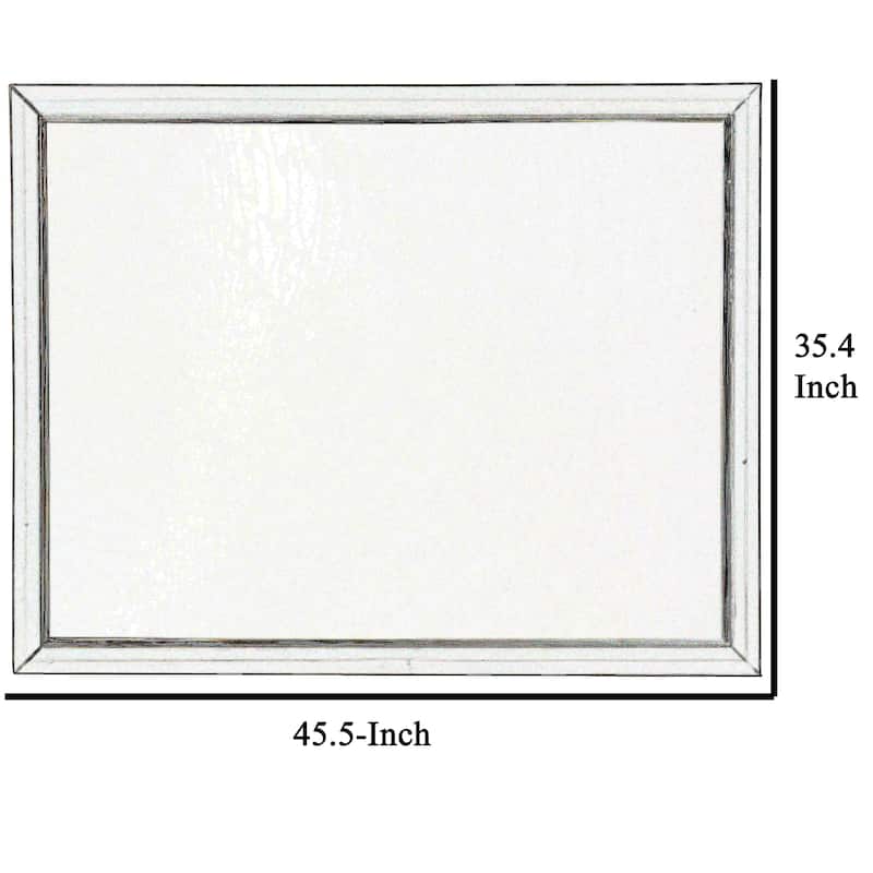 Rectangular Wood Encased Dresser Top Mirror, Champagne Silver