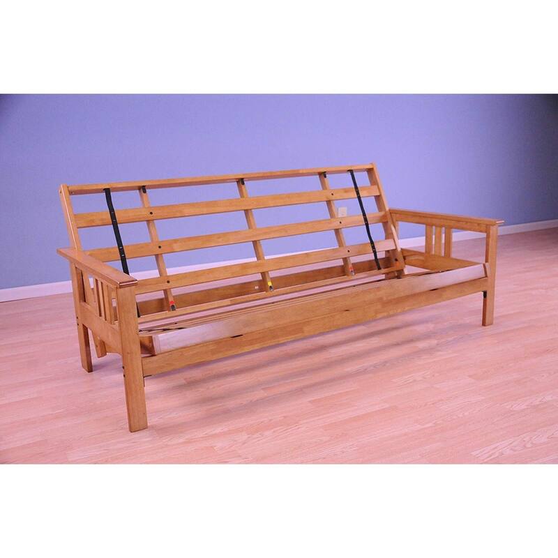 Futon Frame Sofa Bed - Hardwood Futon - Full Size Futon - 79" x 37" - Butternut Finish