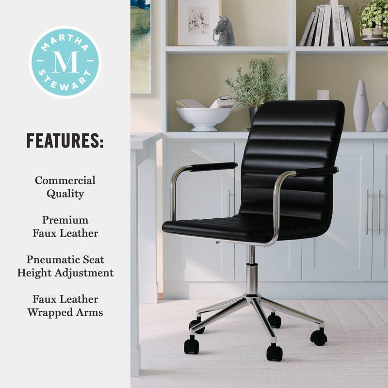 Martha Stewart Upholstered Swivel Office Chair