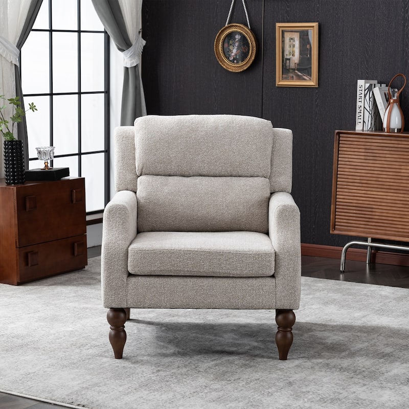 Modern Accent Chair Armchair Upholstered Boucle Fabric Single Sofa