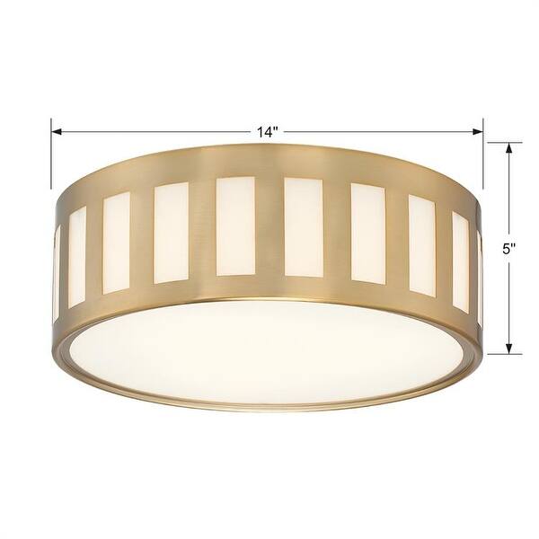 Kendal 3 Light Vibrant Gold Ceiling Mount - 14''W x 5''H