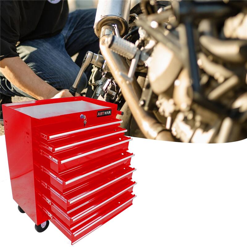 7 Drawers Multifunctional Tool Cart with Wheels