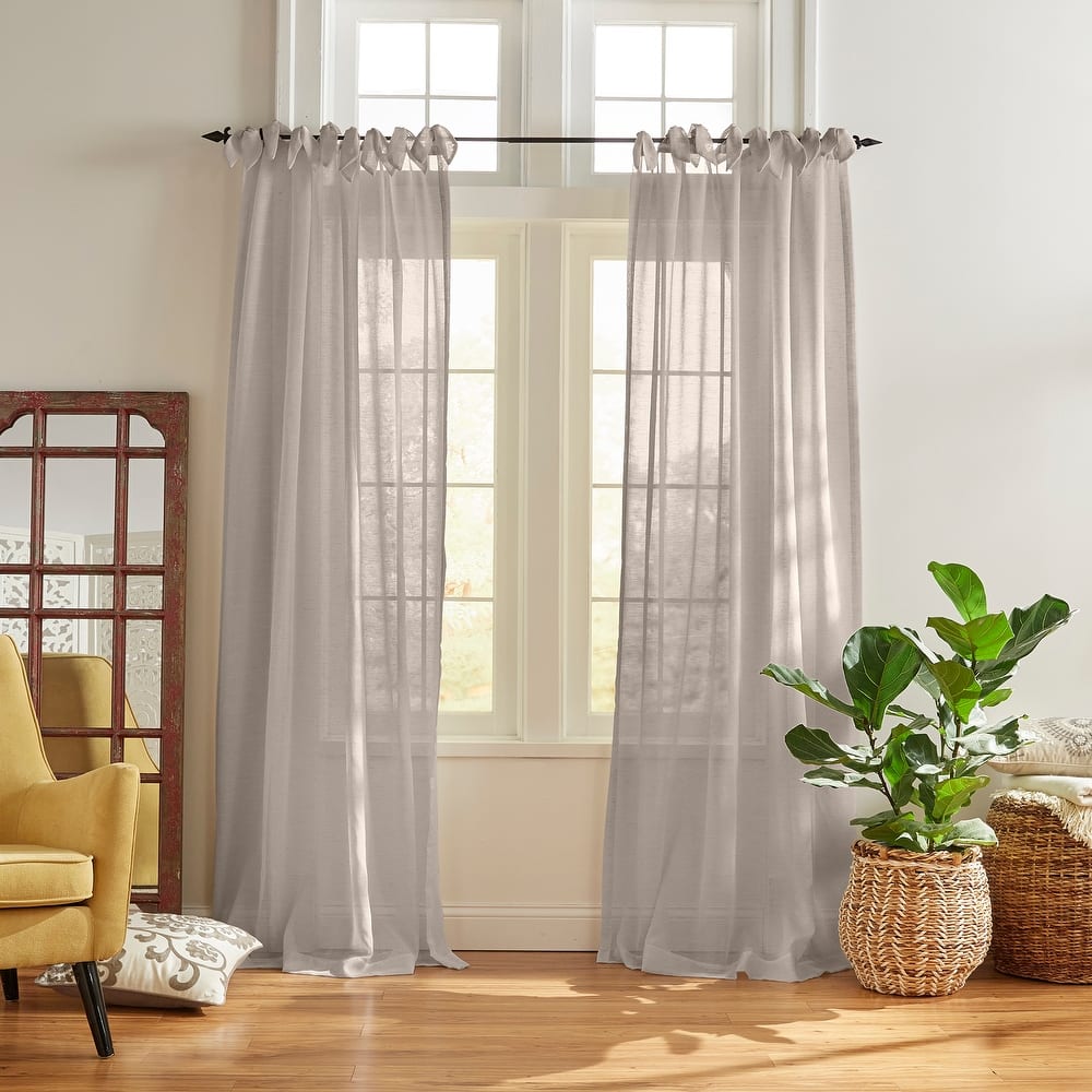 The Curated Nomad Parkhurst Tie-top Sheer Window Curtain