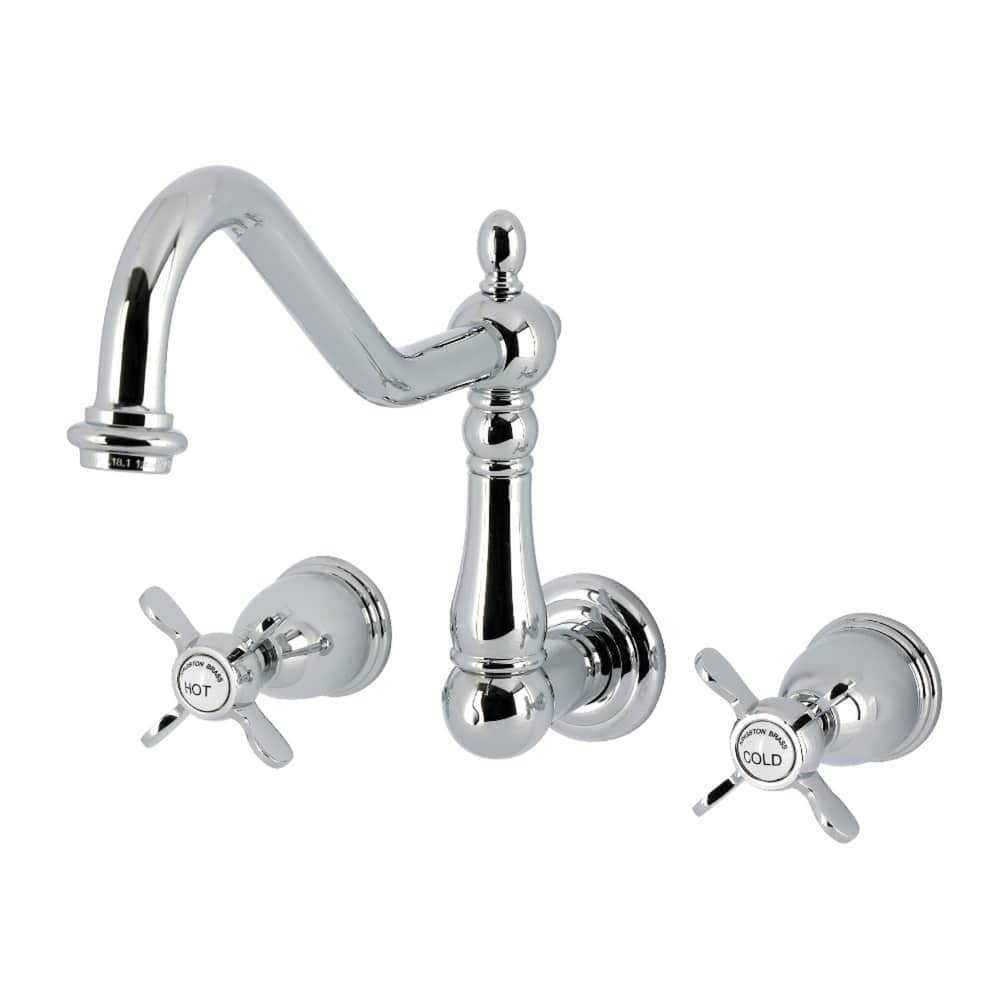 Kingston Brass Essex Double-Handle Wall-Mount Pre-Rinse Bridge Kitchen Faucet