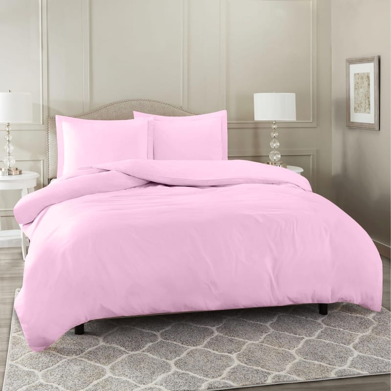 Nestl Ultra Soft Double Brushed Microfiber Duvet Cover Set with Button Closure - Lilac - Full