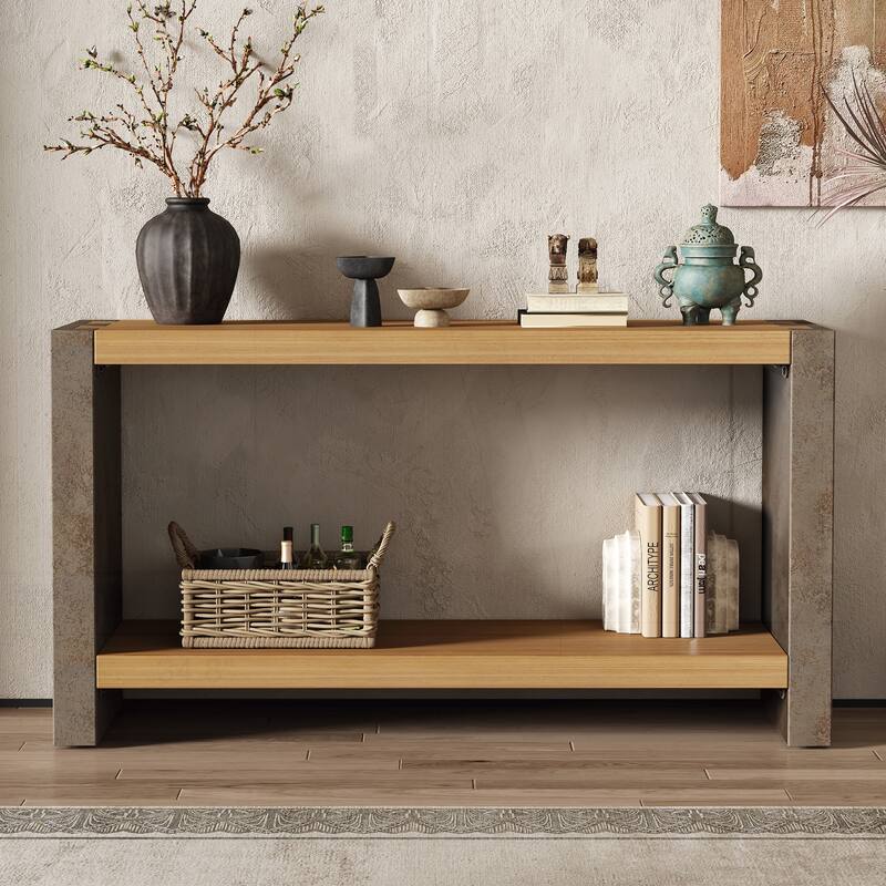 Mirod Vintage Industrial Console Table - Brown - Wood