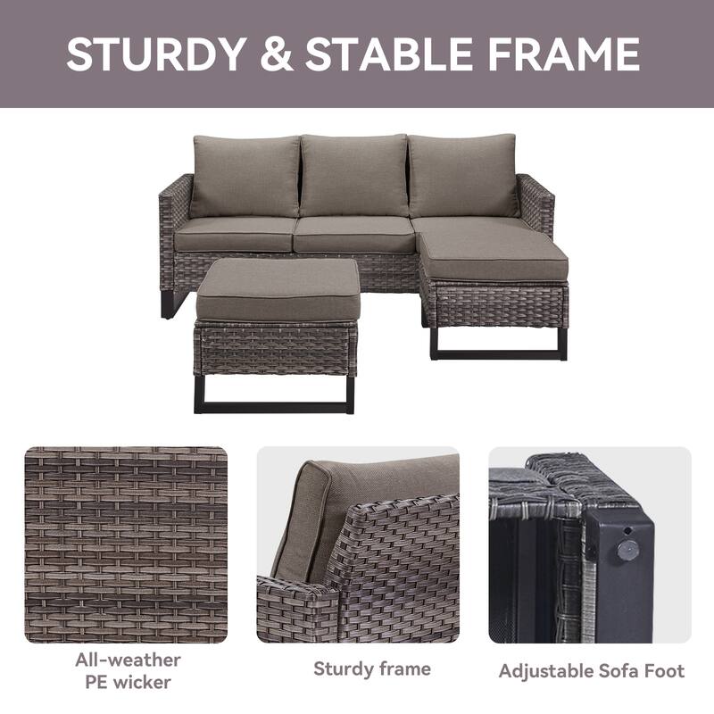 6-Seater Outdoor Sectional Sofa Chair Set