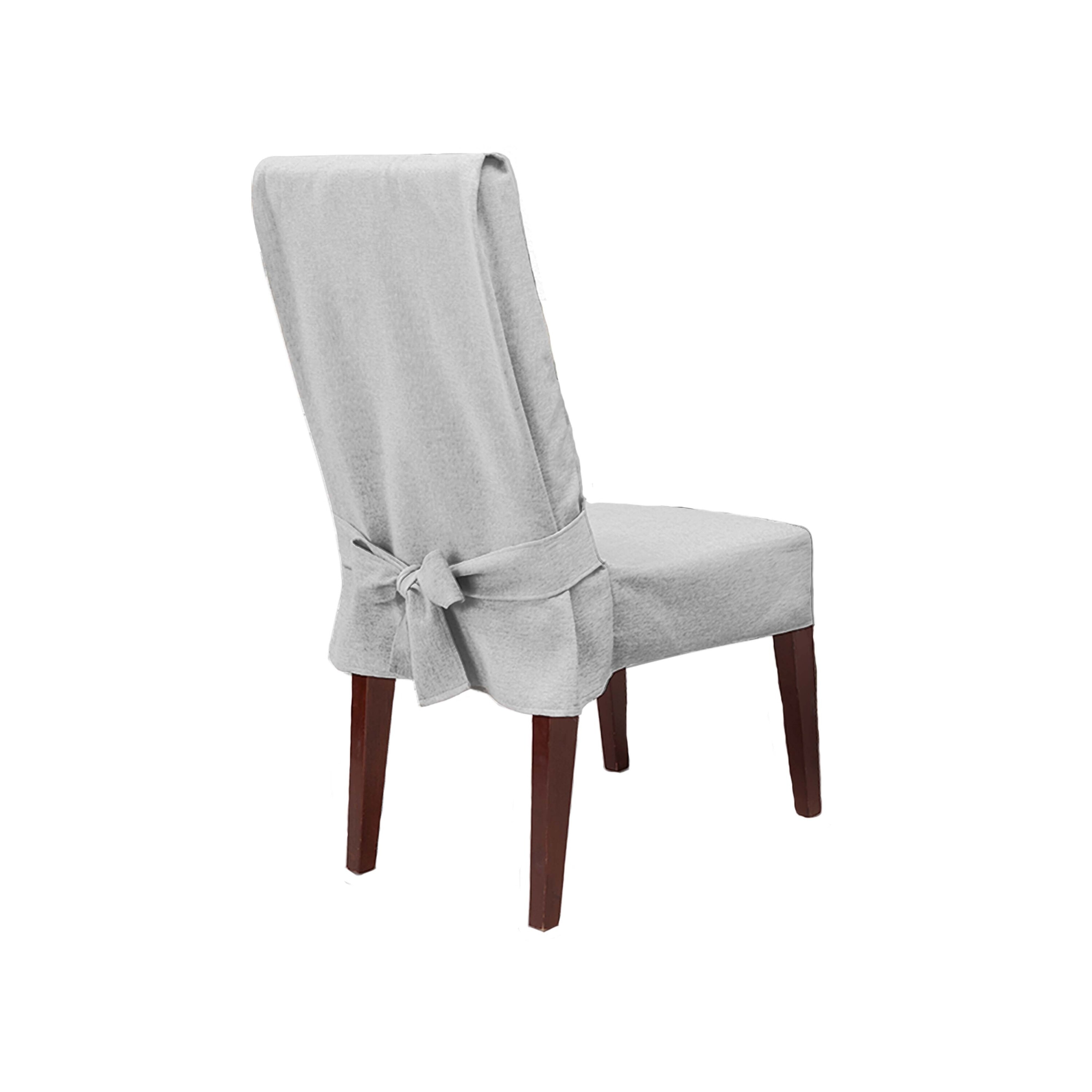 SureFit Farmhouse Basketweave Short Dining Chair Slipcover Bed