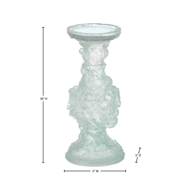 10" Clear Resin Ocean Candle Holder