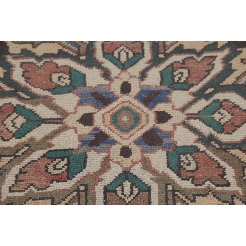 Geometric Bakhtiari Persian Vintage Area Rug Hand-Knotted Wool Carpet - 10'2"x 12'8"