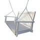 preview thumbnail 4 of 5, Outdoor Patio Front White Porch Swing with Armrests and Hanging Chains