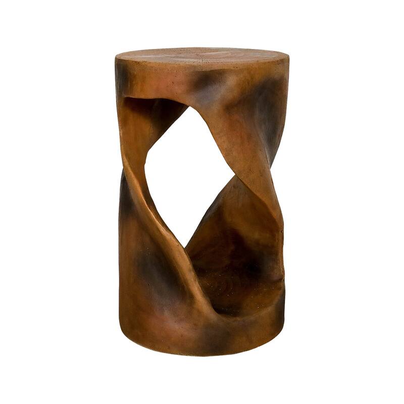 Twist Shape Concrete Side Table,Unique Modern End Table for Home Decor
