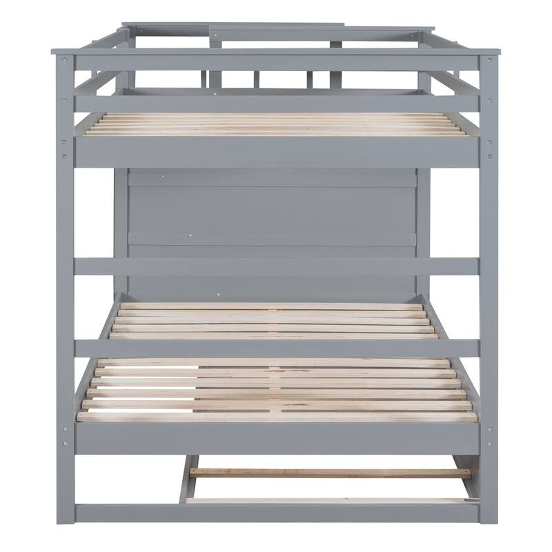 Harper & Bright Designs Bunk Bed with Trundle and Staircase