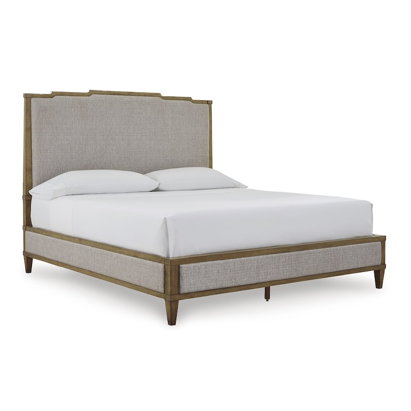 Signature Design by Ashley Sharlance Brown/Beige King Upholstered Panel Bed