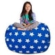 preview thumbnail 92 of 187, Kids Bean Bag Chair Cover Stuffed Animal Storage or Toy Organizer 48 Inch Extra Large - Canvas White Stars on Blue