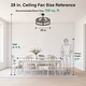 preview thumbnail 102 of 105, Caged Ceiling Fan with Light and Remote, 11.8–28 Inch Low Profile Fandelier, 6-Speed Quiet DC Motor, Black/Satin Nickel