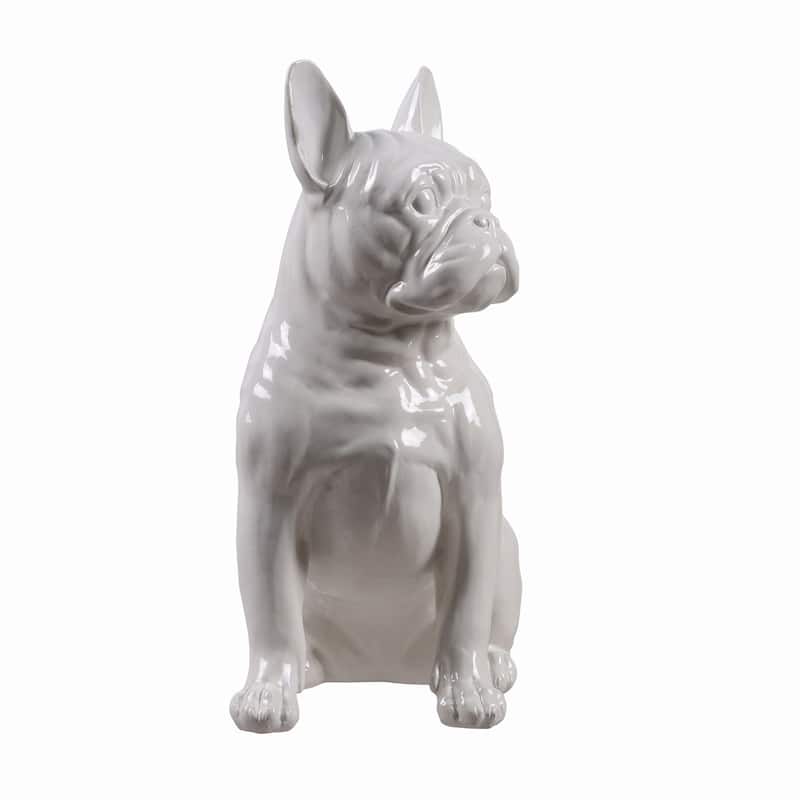 Sitting French Bulldog Figurine - 9.75" - White