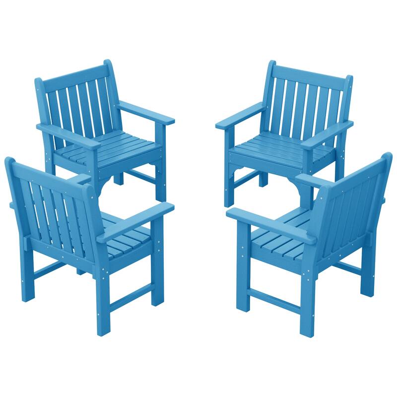 Laguna Poly Garden Arm Chair (Set of 4) - Pacific Blue
