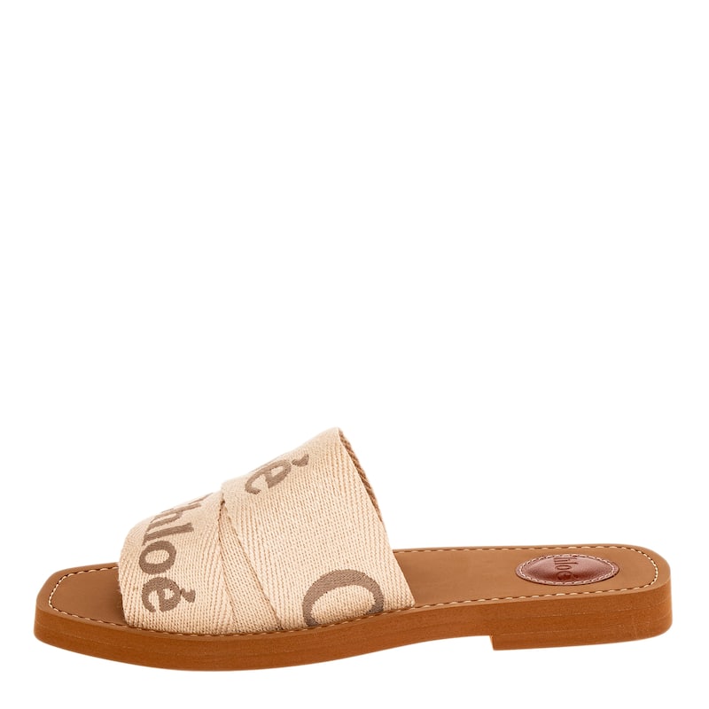 Chloe Woody Flat Mule - Blushy Beige