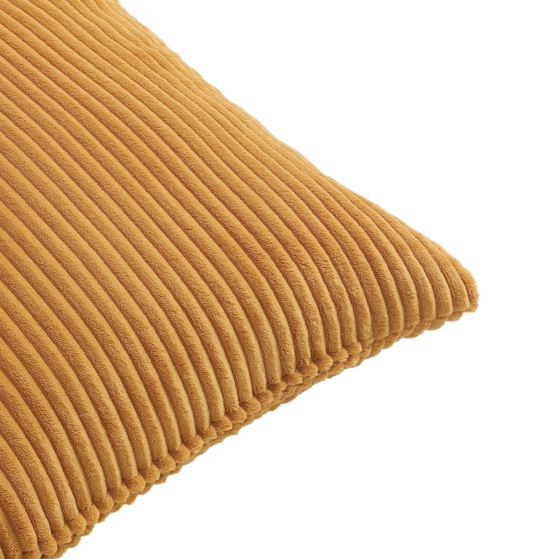 Set of 2 Modern Square Corduroy Accent Throw Pillow