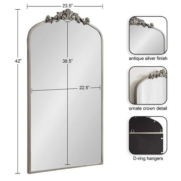 dimension image slide 2 of 24, Kate and Laurel Arendahl Traditional Baroque Arch Wall Mirror