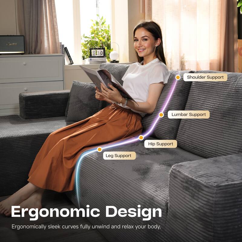 ​​OVIOS Modern Minimalist No-Assembly Living Room Set​