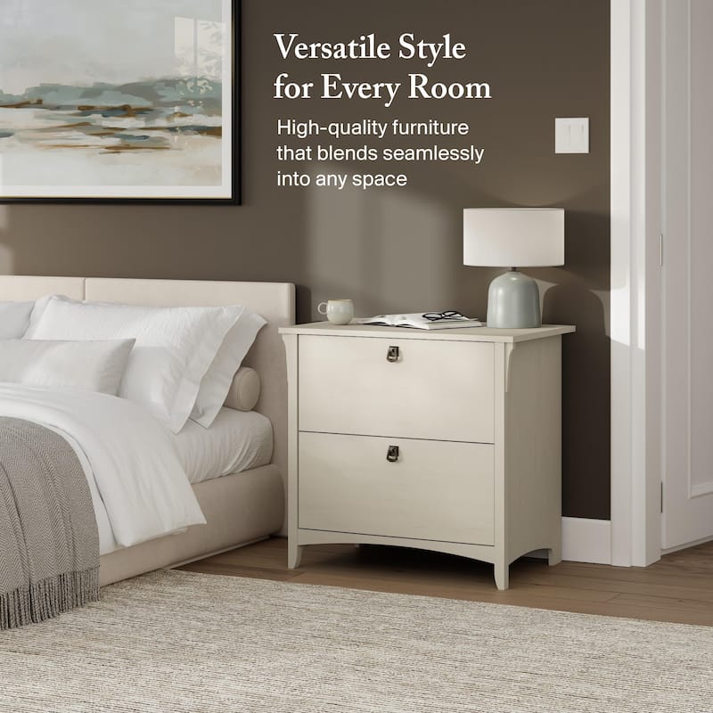 Bush Furniture Salinas Lateral File Cabinet in Antique White