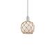 Option Polished Chrome / White Glass with Brown Rope