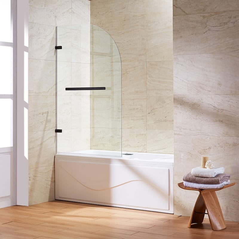 Vigo Orion 57-3/8" High x 34" Wide Hinged Frameless Shower Door with