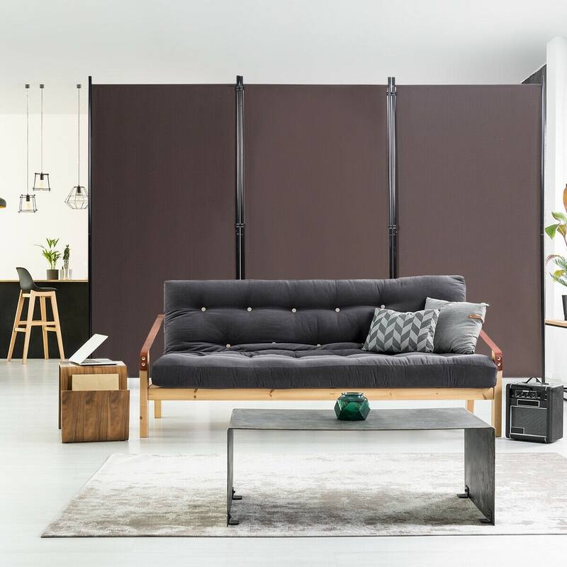 6-Foot 3-Panel Room Divider with Sturdy Hinges and Steel Base - 102.5" x 20" x 72"