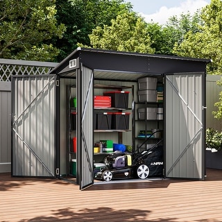 Lean To Outside Racking BaPiPro Outdoor Metal Lean to Storage Shed with Vents - Bed Bath ...
